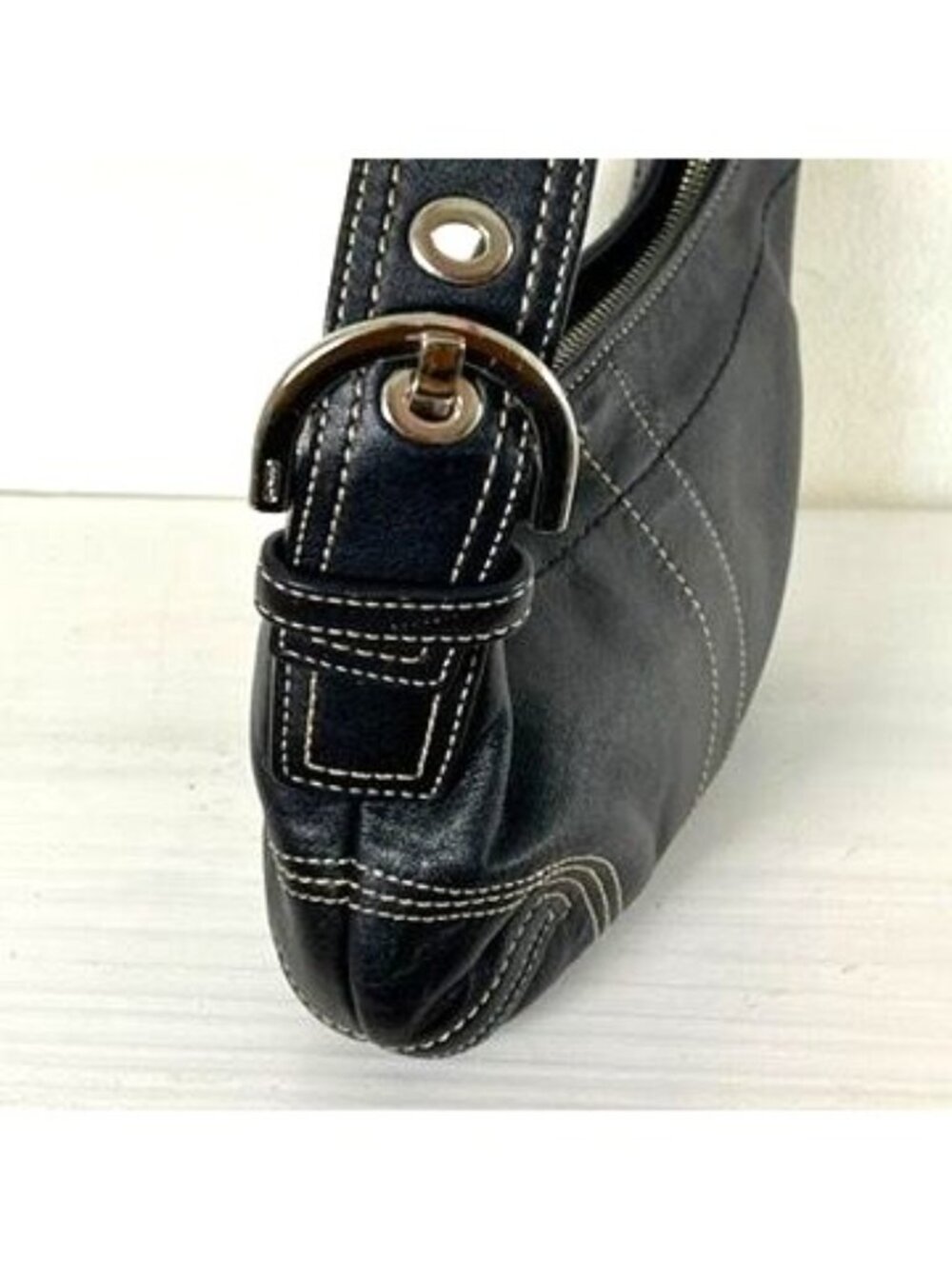 VTG Coach Soho Mini Hobo Black Leather Shoulder Bag Purse Authentic 1310 EUC - Picture 3 of 12